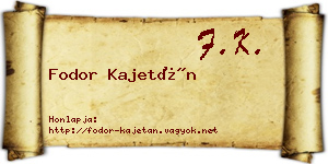 Fodor Kajetán névjegykártya